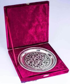 серебряный круглый поднос