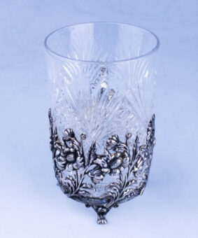 серебряный подстаканник подсолнух