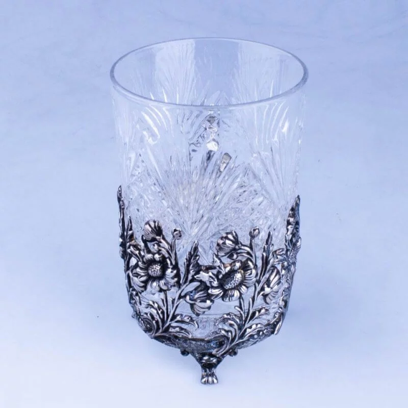 серебряный подстаканник подсолнух