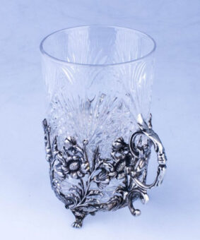 серебряный подстаканник подсолнух