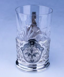 серебряный подстаканник с стаканом