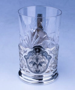 серебряный подстаканник с стаканом