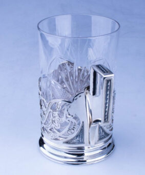 Серебряный подстаканник с стаканом 6 подстаканник серебро