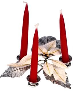 серебряный подсвечник на три свечи