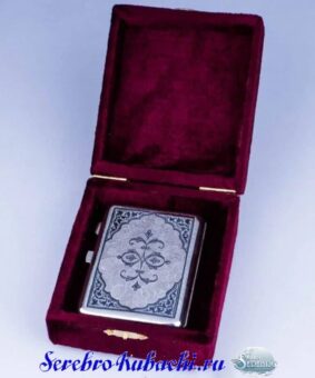 мужской серебряный портсигар