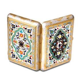 Серебряный портсигар с эмалью