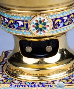 Эксклюзивный серебряный самовар с эмалью 17 эксклюзивный серебряный самовар с эмалью