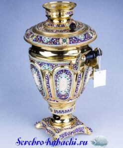 Эксклюзивный серебряный самовар с эмалью 14 эксклюзивный серебряный самовар с эмалью