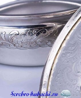 серебряная тюрина блюдо для горячего