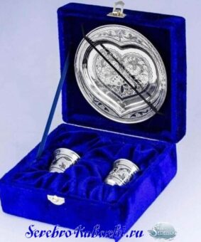 серебряный свадебный набор