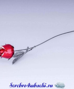 Серебряный цветок Роза 7 серебряный цветок