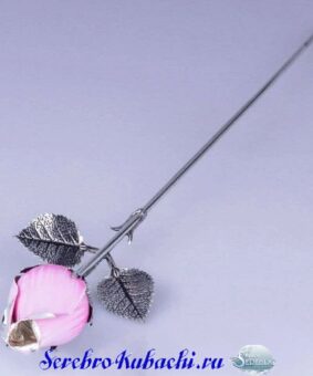 Серебряный цветок Роза 9 серебряный цветок