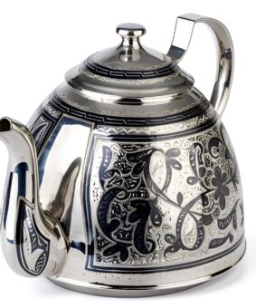 серебряный заварочный чайник
