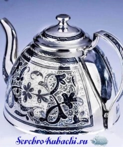 серебряный заварочный чайник