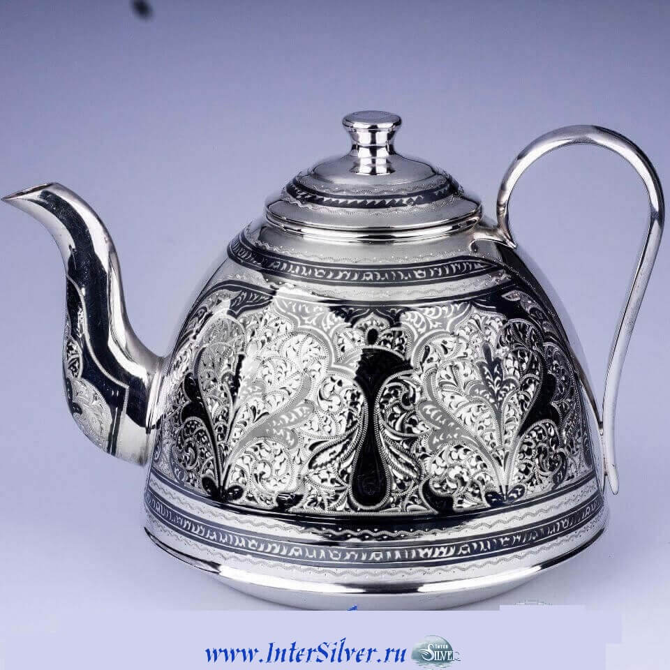 Серебряный заварочный чайник купол. 875* Цена 37000 рублей!