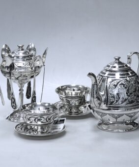 серебряный чайный набор кубачи