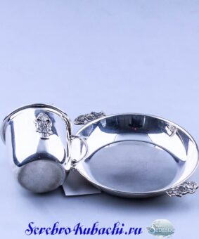 Детский серебряный набор "Девочка" 3