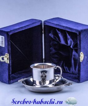 Детский серебряный набор "Девочка" 7