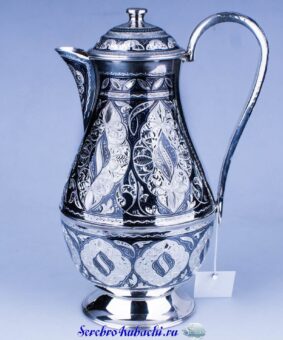 серебряный кувшин для воды кубачи