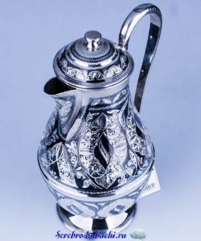 серебряный кувшин для воды кубачи