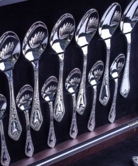 серебряные столовые приборы 24 предмета