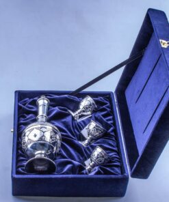 Серебряный графин с рюмками 11 набор на троих