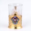 серебряный позолоченный подстаканник с эмалью