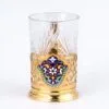 серебряный позолоченный подстаканник с эмалью