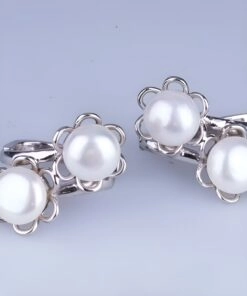 серебряные серьги с жемчужиной