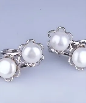 серебряные серьги с жемчужиной