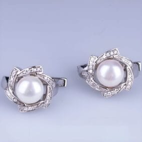 серебряные серьги с жемчугом