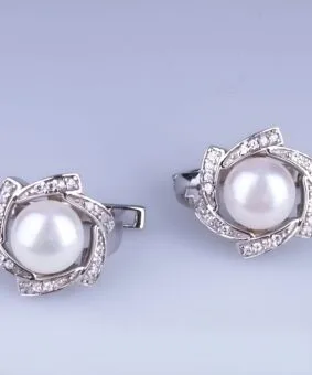 серебряные серьги с жемчугом