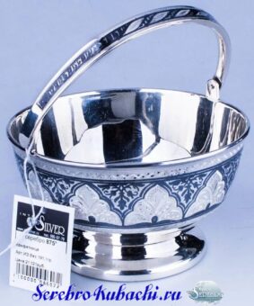 Конфетница серебряная Кубачи 9 конфетница серебряная кубачи