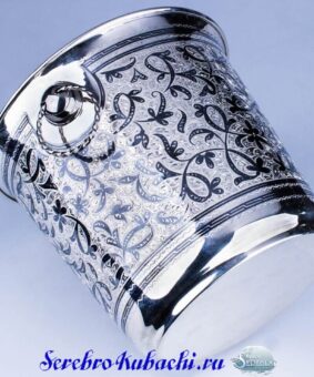 серебряное ведро для шампанского