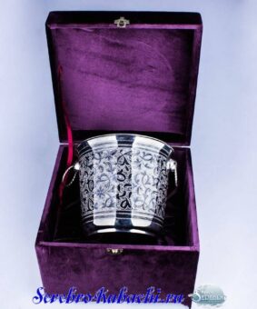 серебряное ведро для шампанского