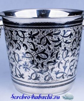 серебряное ведро для шампанского